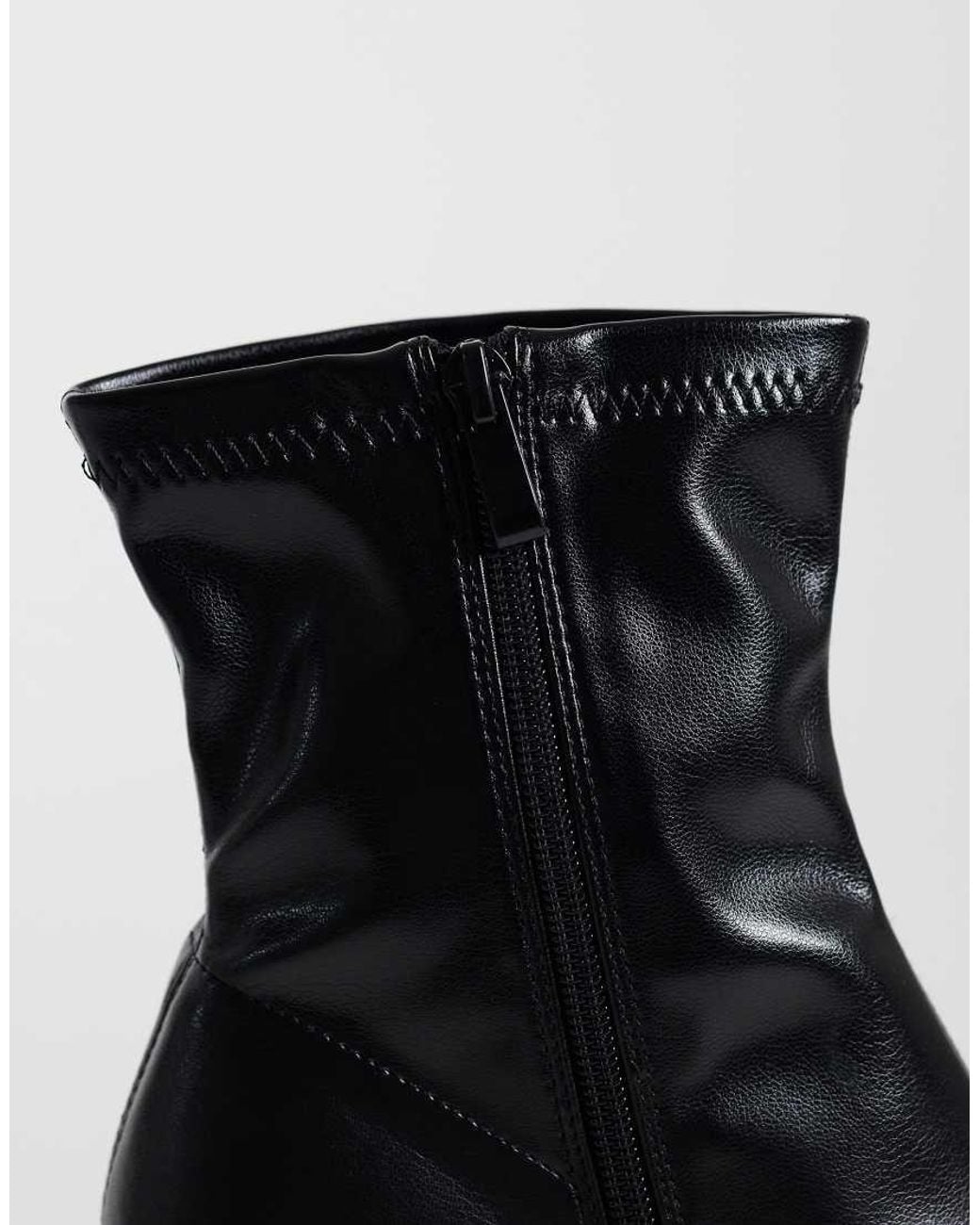 Raid Wide Fit Black Riona Block Heeled Ankle Boots