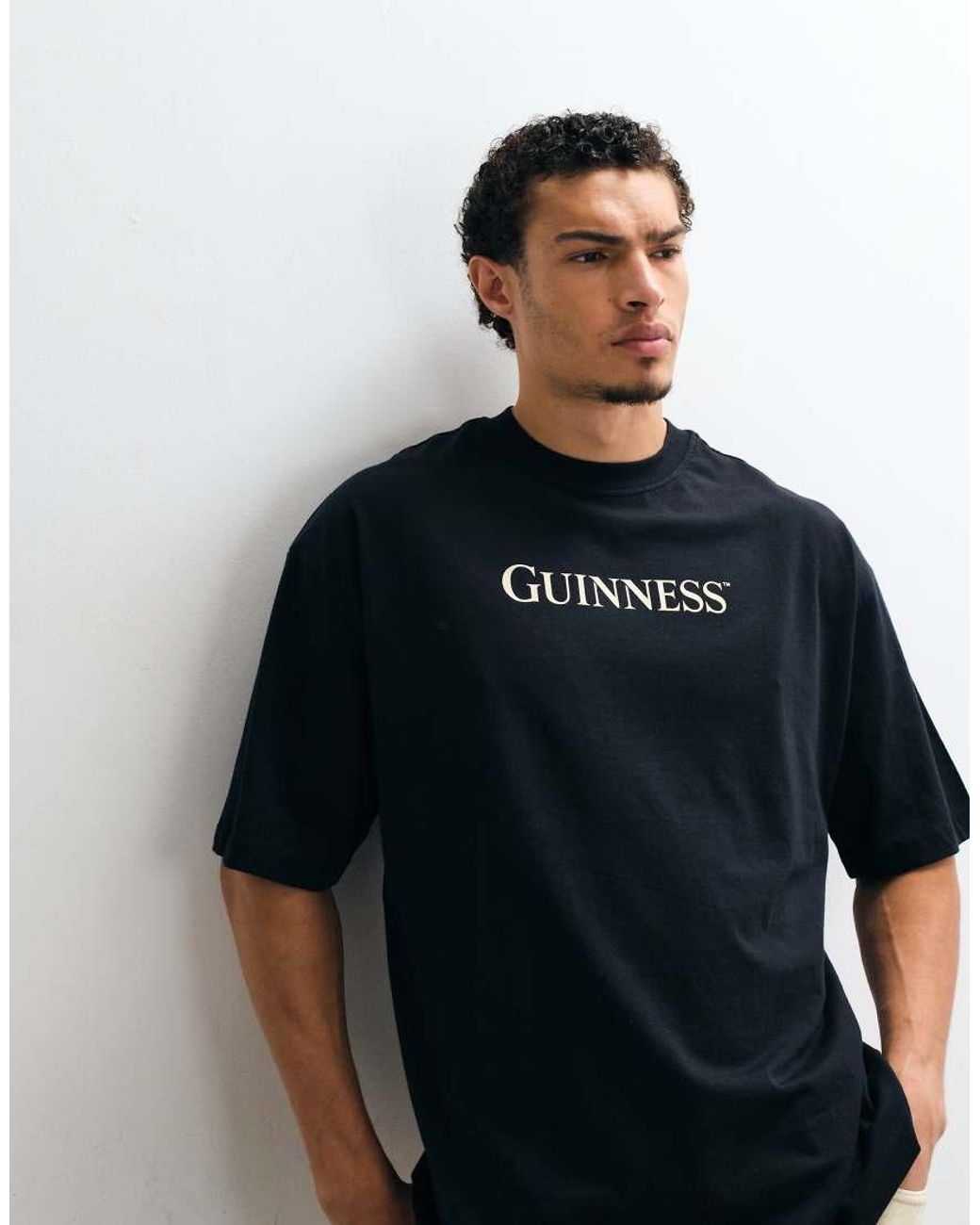 ASOS Blue Oversized T-Shirt With Guinness Print for men