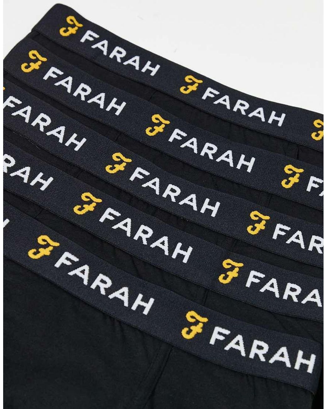 Farah Black 5-Pack Jacquard Waistband Logo Boxers for men