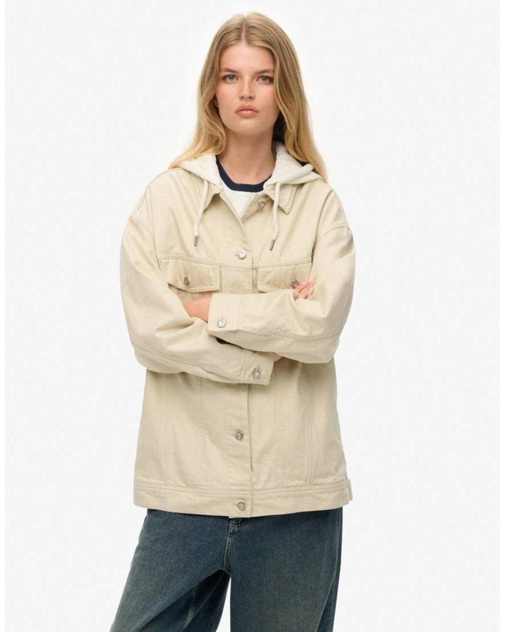 Superdry Natural Relaxed Hooded Trucker Jacket