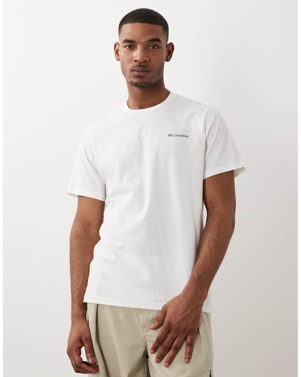 Columbia White Csc Outdoor Back Graphic T-shirt for men