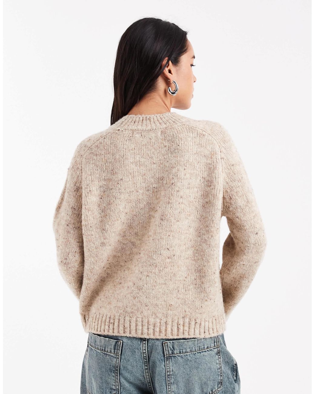 Pull chunky oversize - chiné Vero Moda en coloris Natural