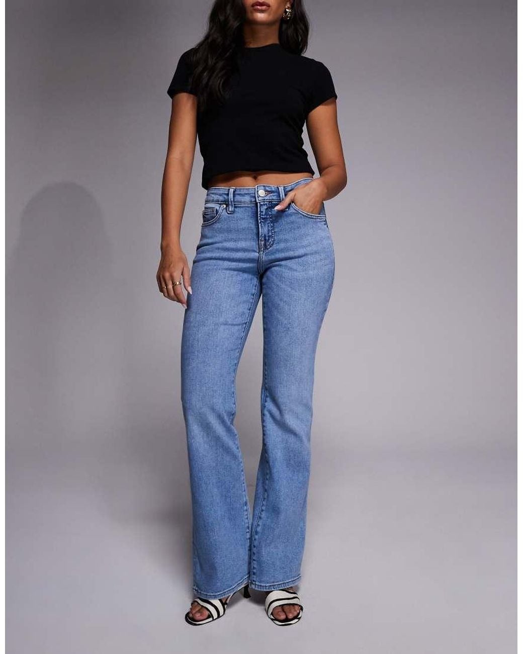 GOOD AMERICAN Blue Low Rise Boot Cut Jeans