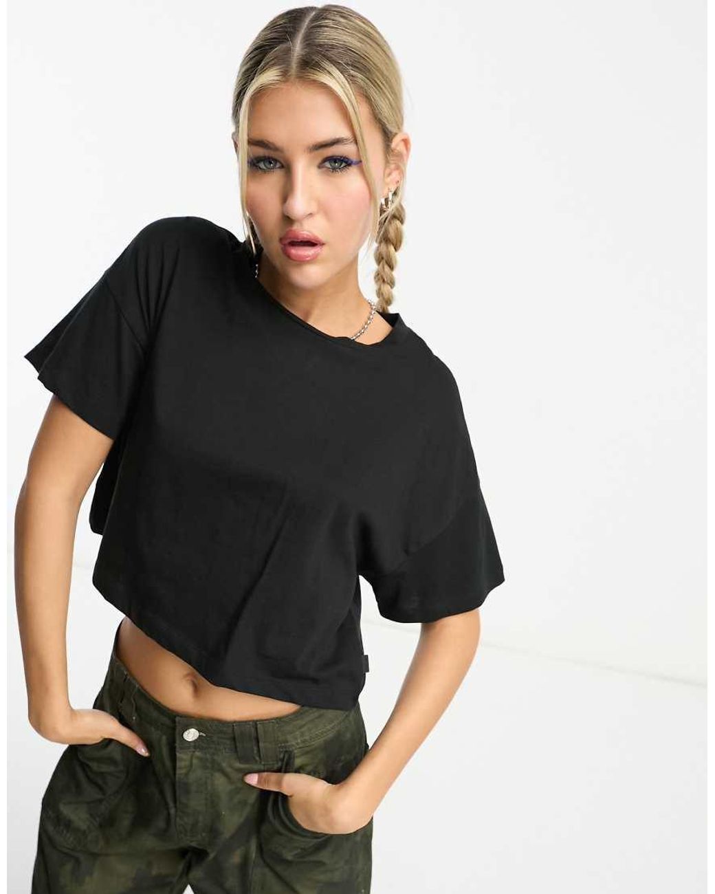 Noisy May Black Cropped T-shirt