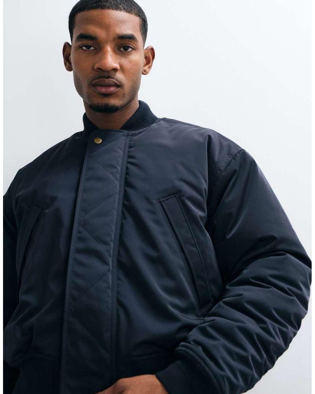 Weekday Blue Bomber With Gathered Sleeve And Back Detail for men