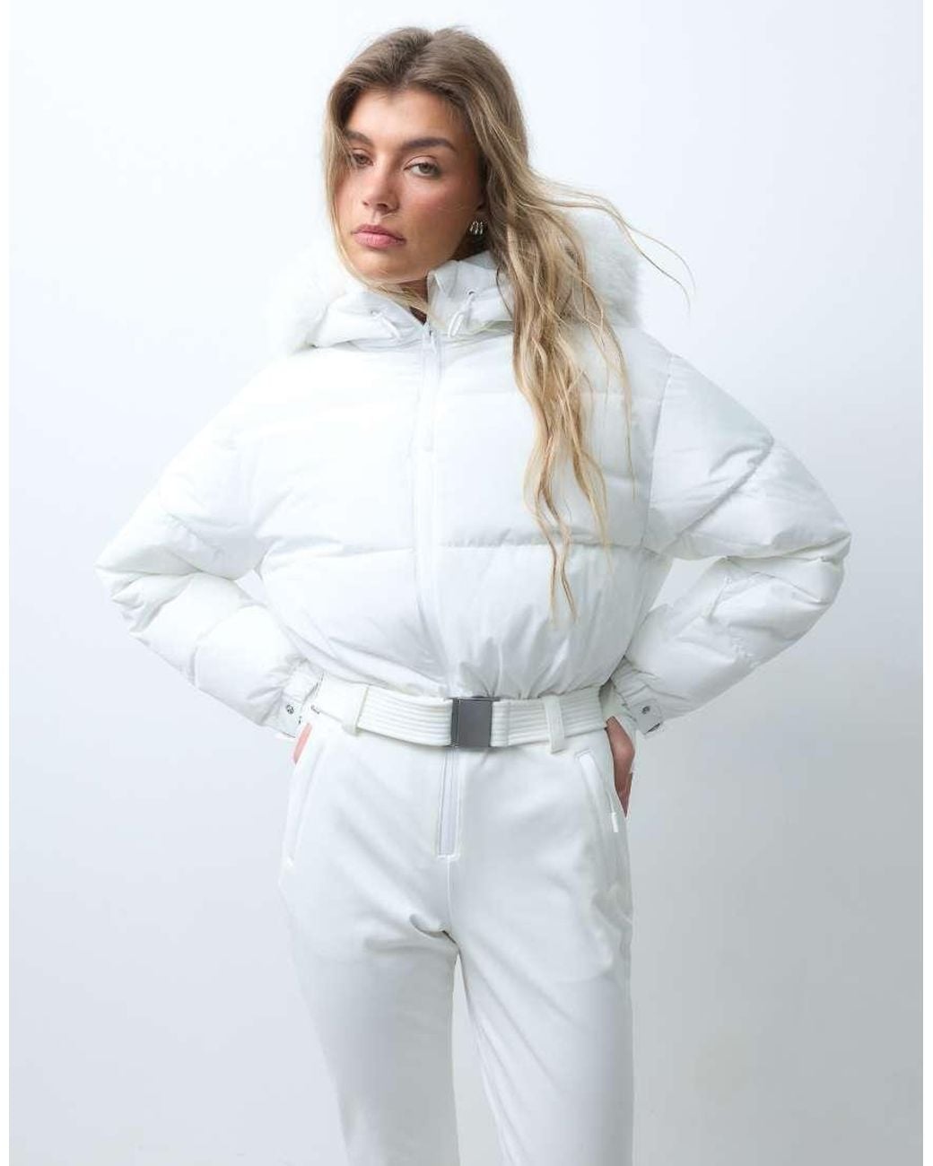 ASOS 4505 Ski & Snow Blue 4505 Ski Padded Water Repellent Soft Shell Ski Suit With Cinched Waist And Hood