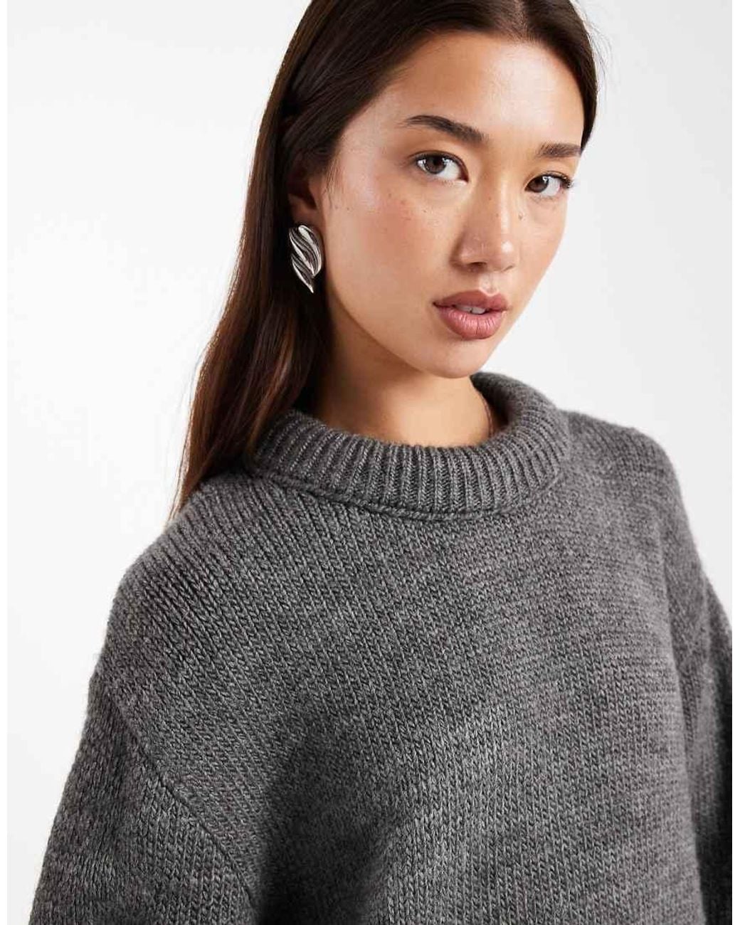 ASOS Gray Stuffed Neck Trim Jumper