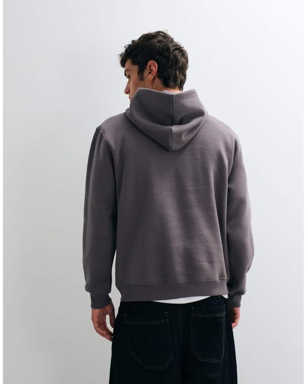 ASOS Gray Relaxed Hoodie With Star Graphic Print for men
