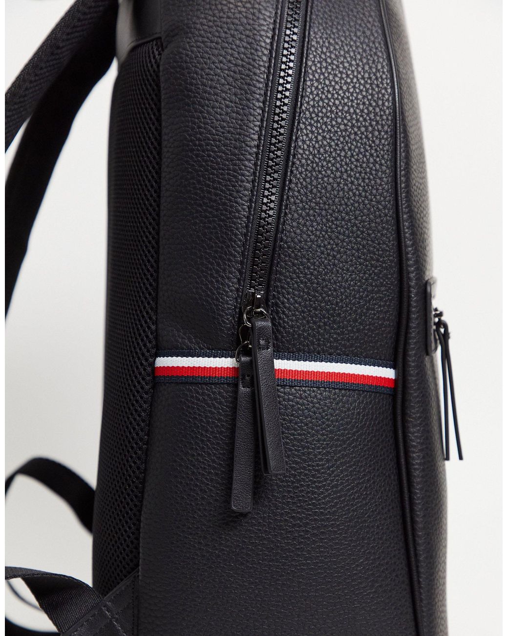 tommy hilfiger mens leather backpack