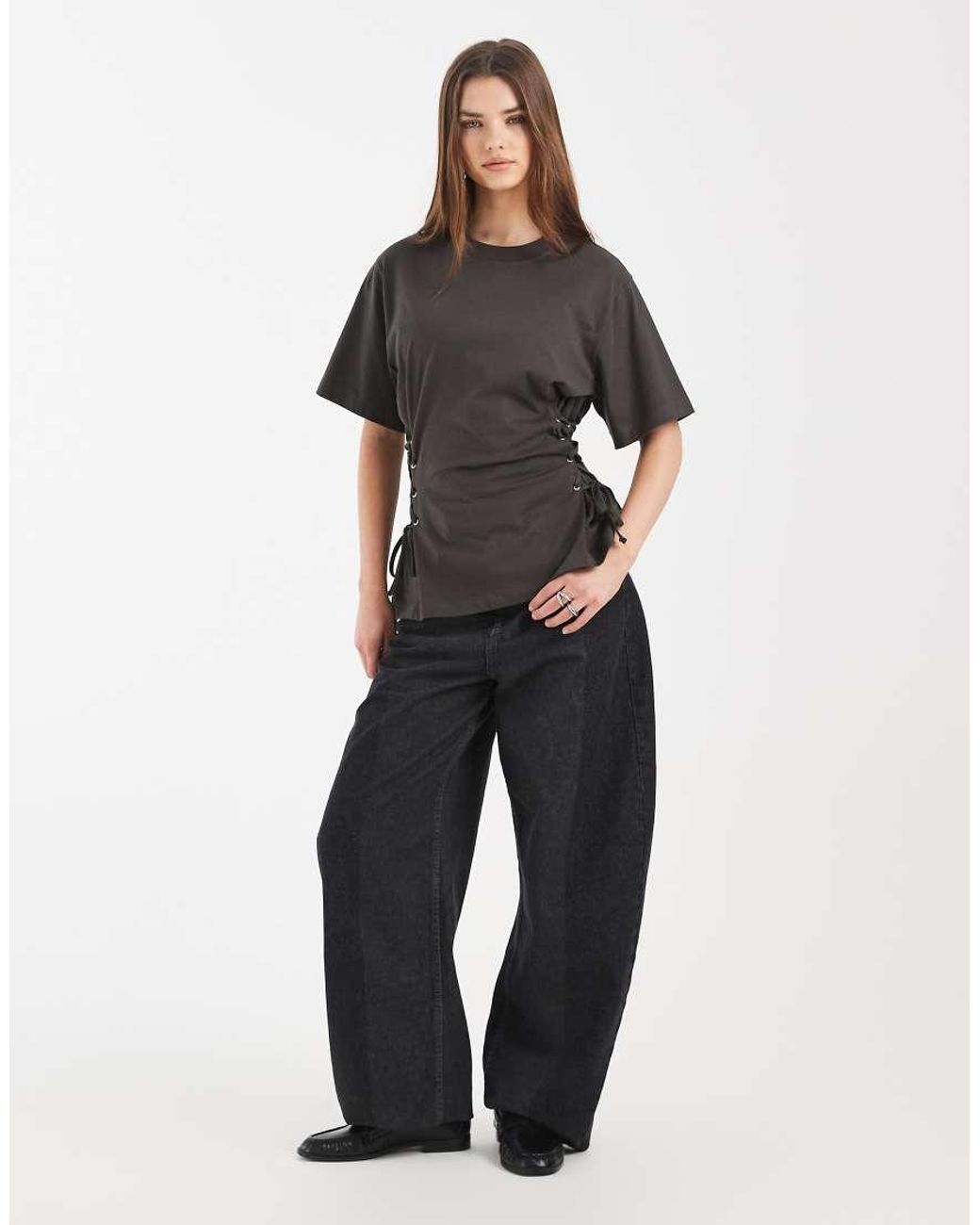 ASOS Gray Cinch Tie-side T-shirt