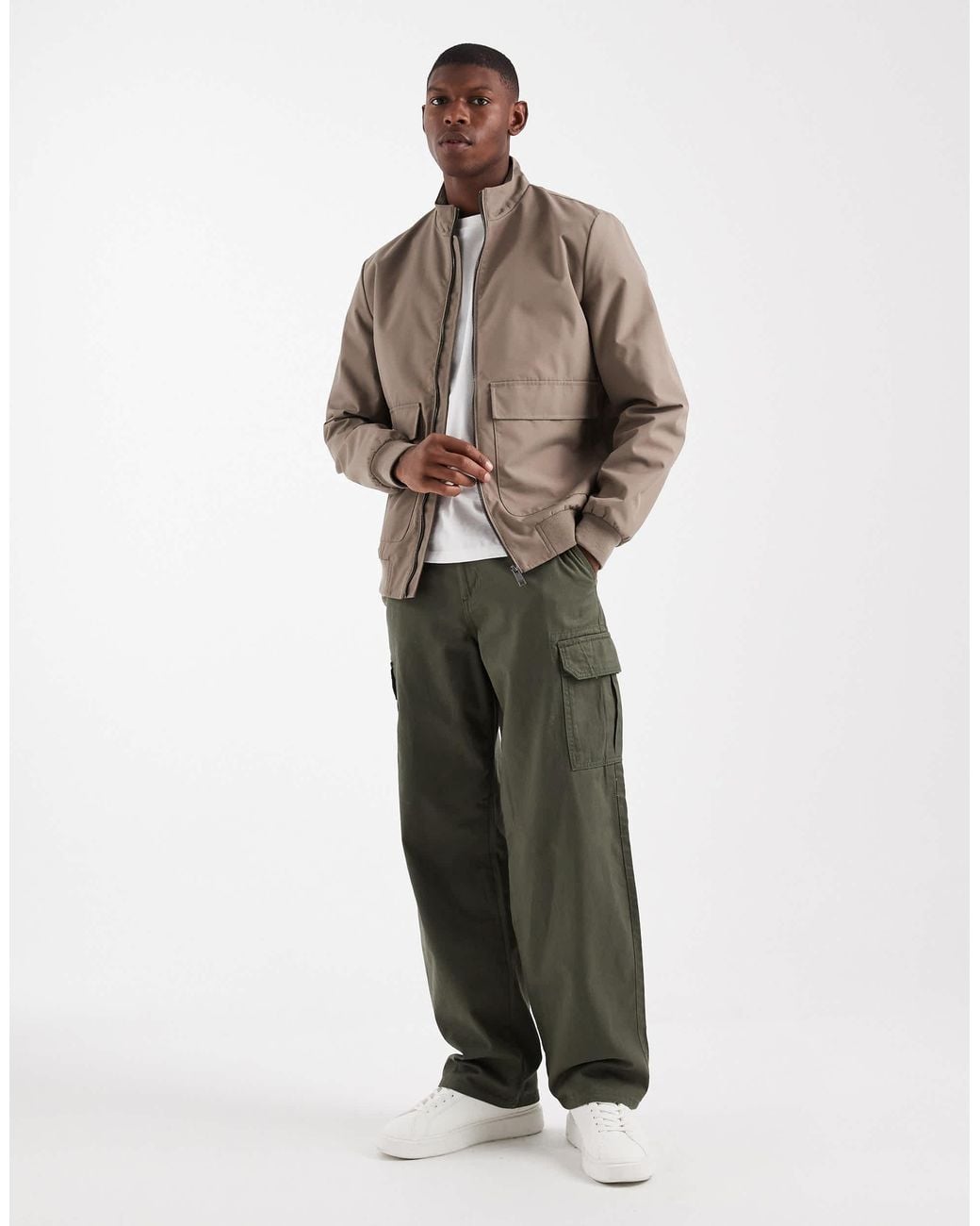 Threadbare Natural Harrington Jacket for men