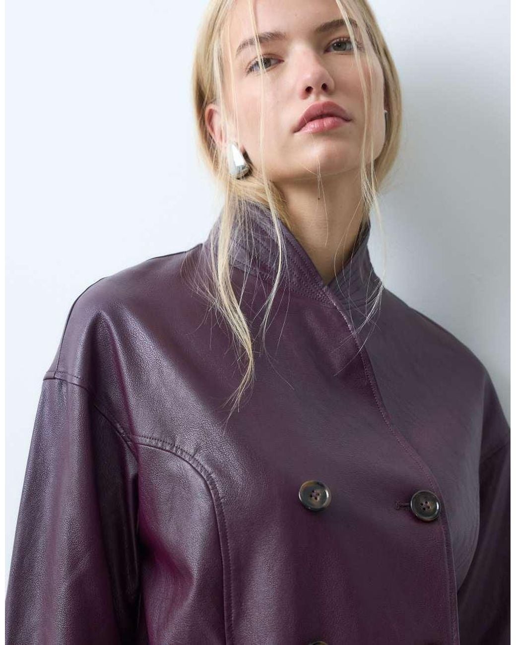 laagam Purple Quinn Long Jacket With Belt