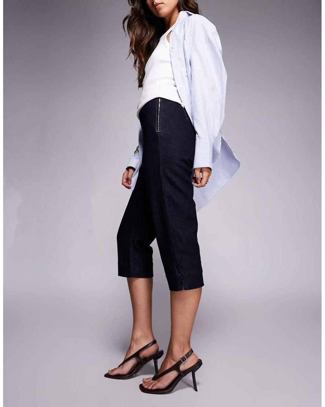 ASOS Capribroek Van Stretchdenim in het Blue