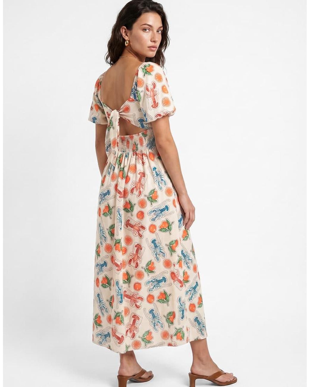 Lovedrobe Multicolor Printed Short Sleeve Midaxi Dress