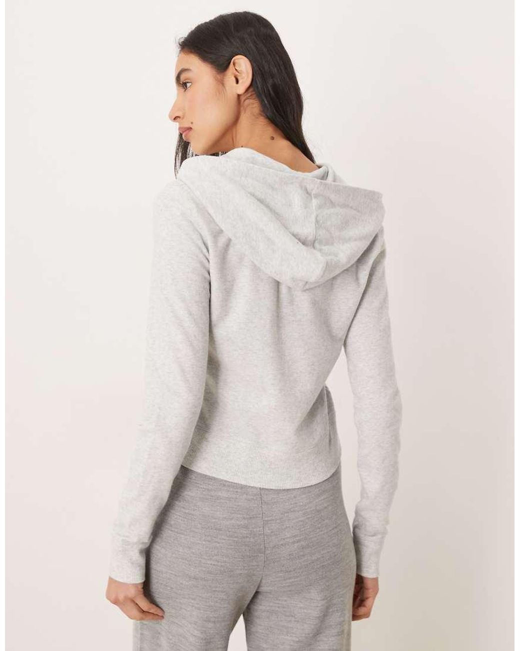 Abercrombie & Fitch White Zip Through Lounge Hoodie