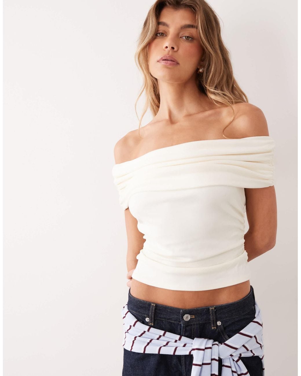 ASOS Brown Supersoft Bardot Top