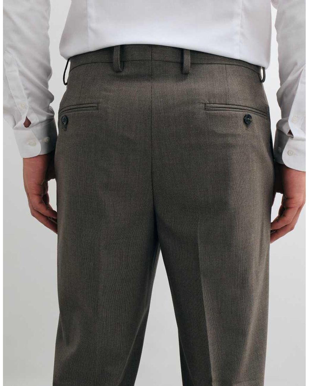 Mango Gray London Slim Fit Suit Trouser Set for men