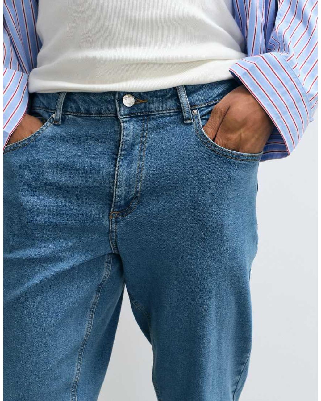 ASOS Blue Tapered Jeans for men