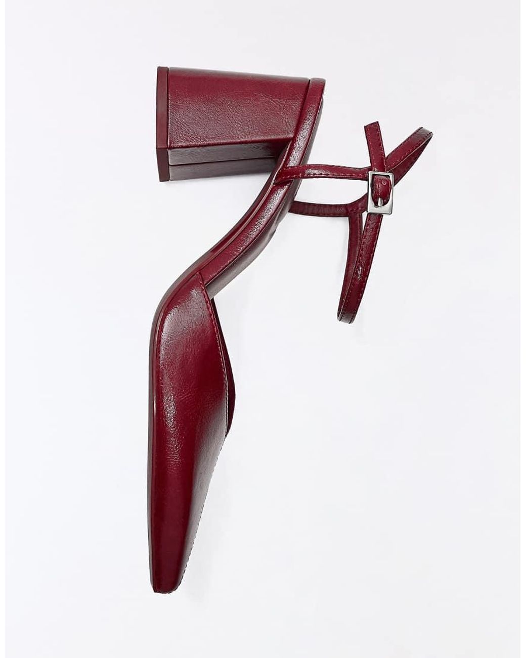 Bershka White Block Heel Shoes