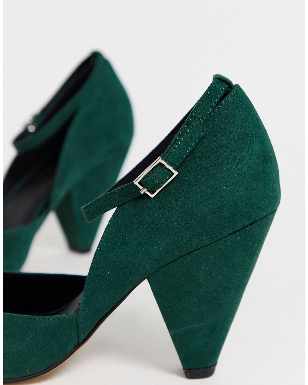green mid heels