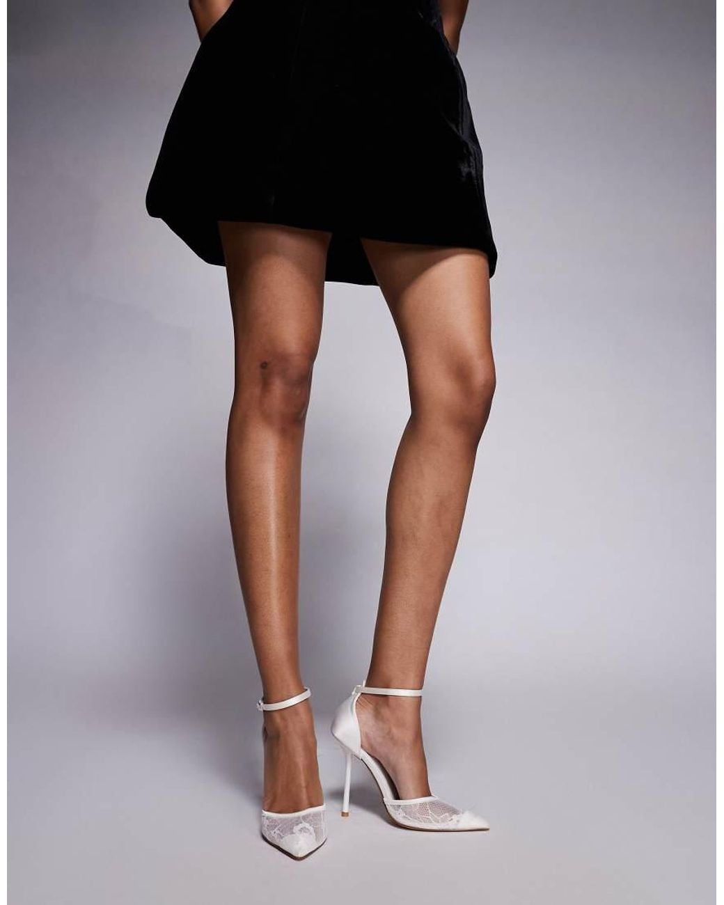 SIMMI White Simmi London Wide Fit Deena Heeled Shoes