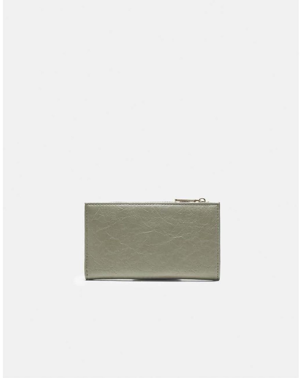 Stradivarius Green Basic Zip-up Purse