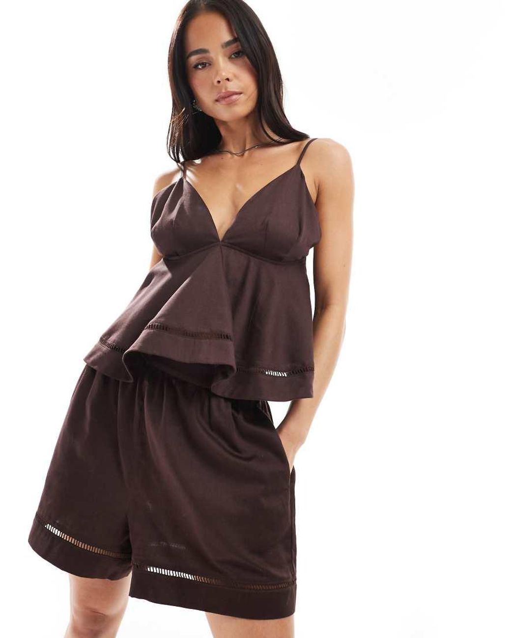 ASOS Brown A-Line Shorts Co-Ord