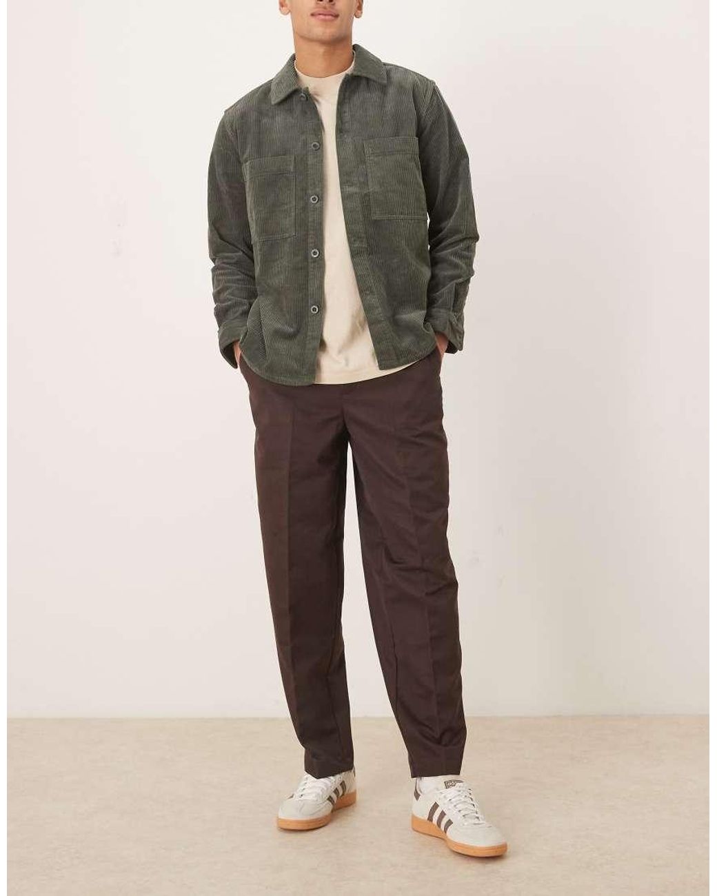 ASOS Brown Smart Tapered Trousers for men