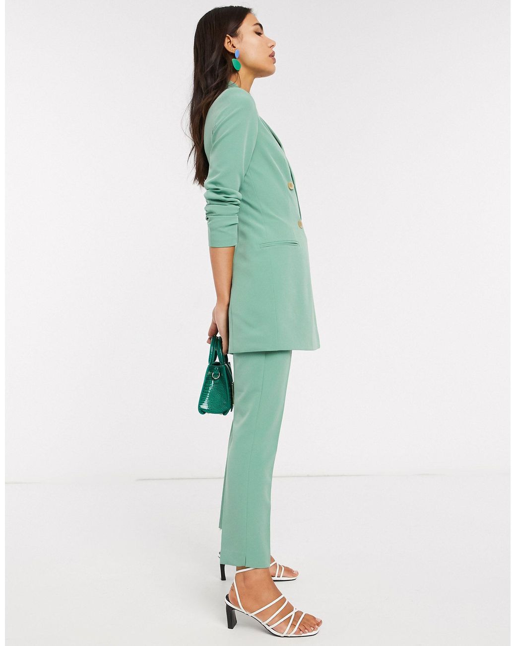 Vestito blazer doppiopetto di Stradivarius in Verde | Lyst