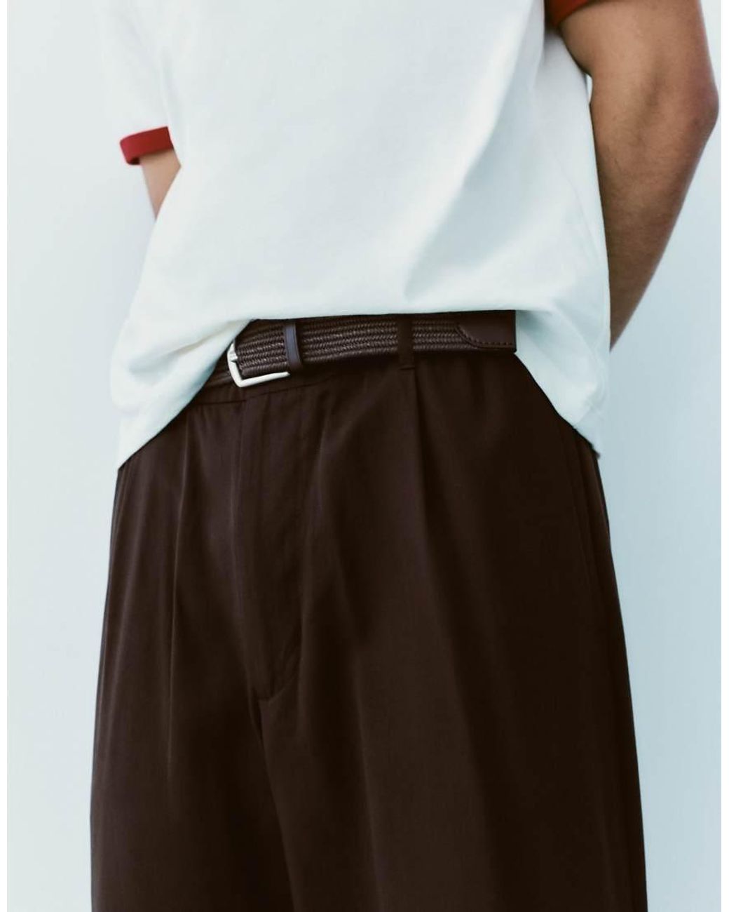Pull&Bear White Tailored jogging Trousers for men