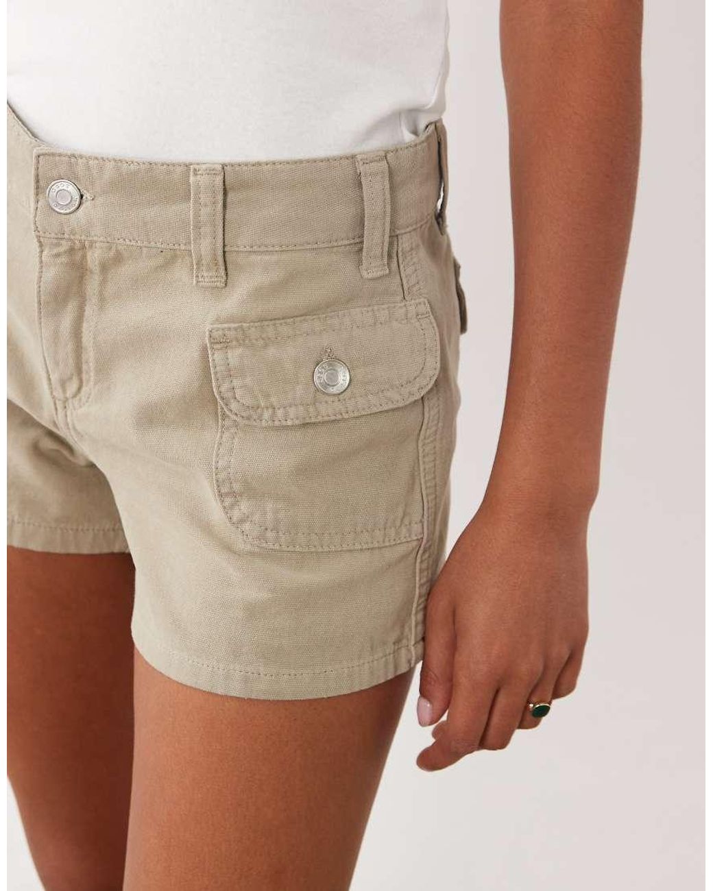 ASOS Natural Cargo Mini Short