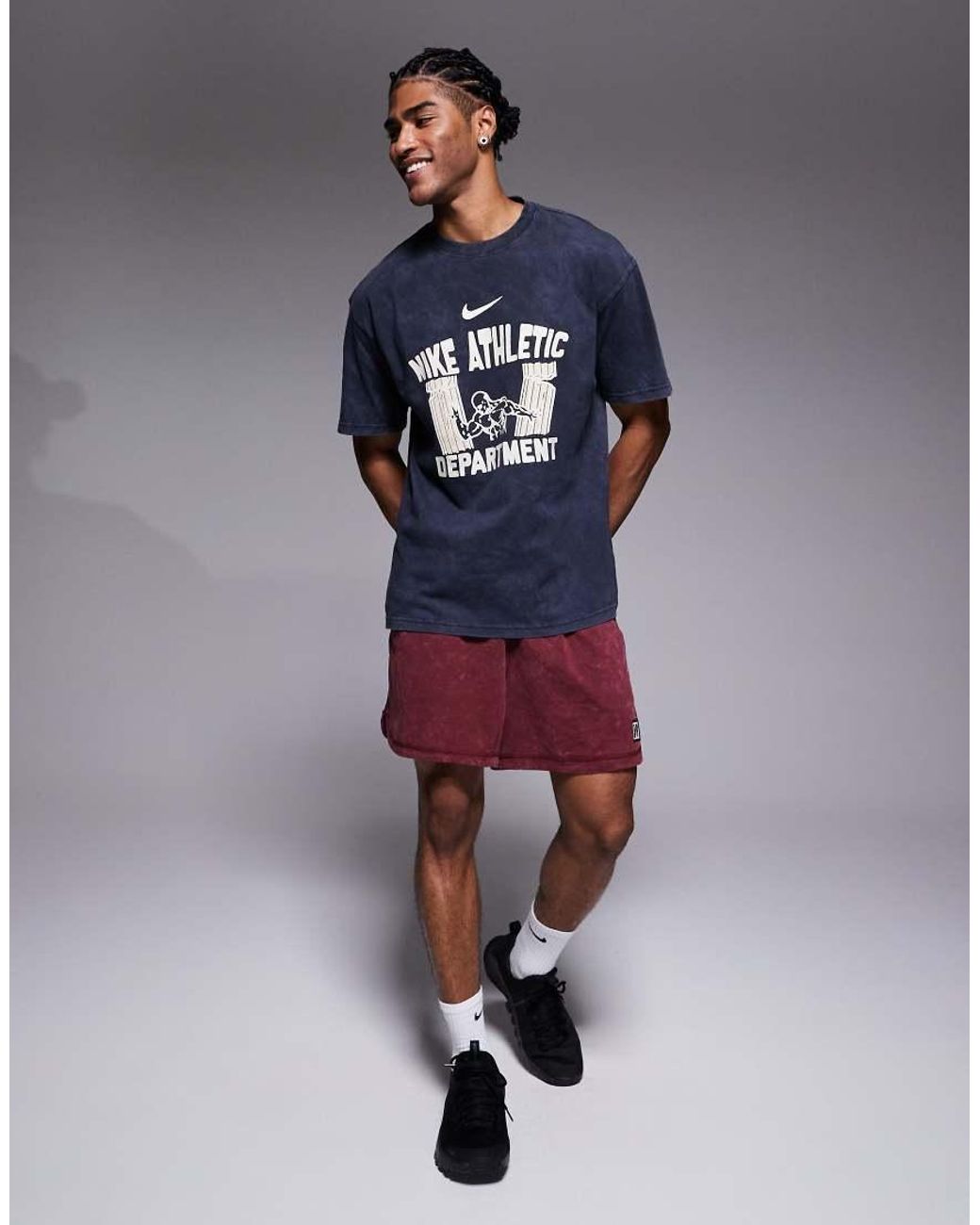 Nike Blue Gym Heritage Graphic T-Shirt for men