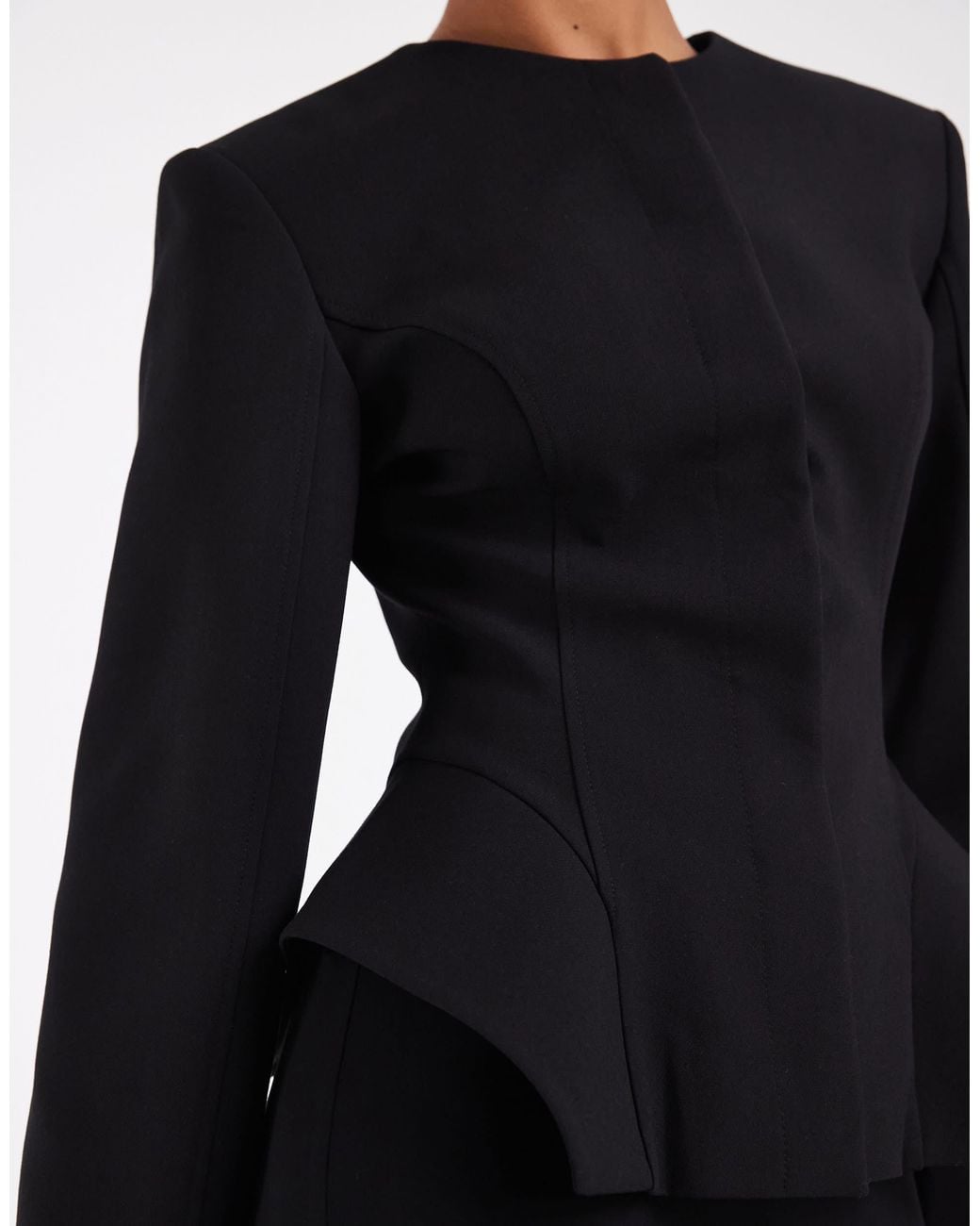 ASOS Blue Tailored Peplum Hem Jacket