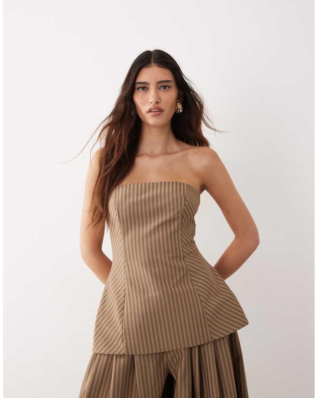 ARRANGE Brown Bandeau Top