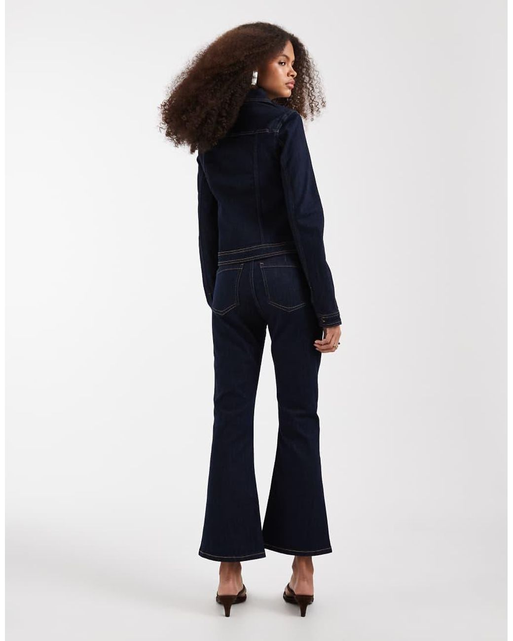 ASOS Blue Crop Kick Flare Jean