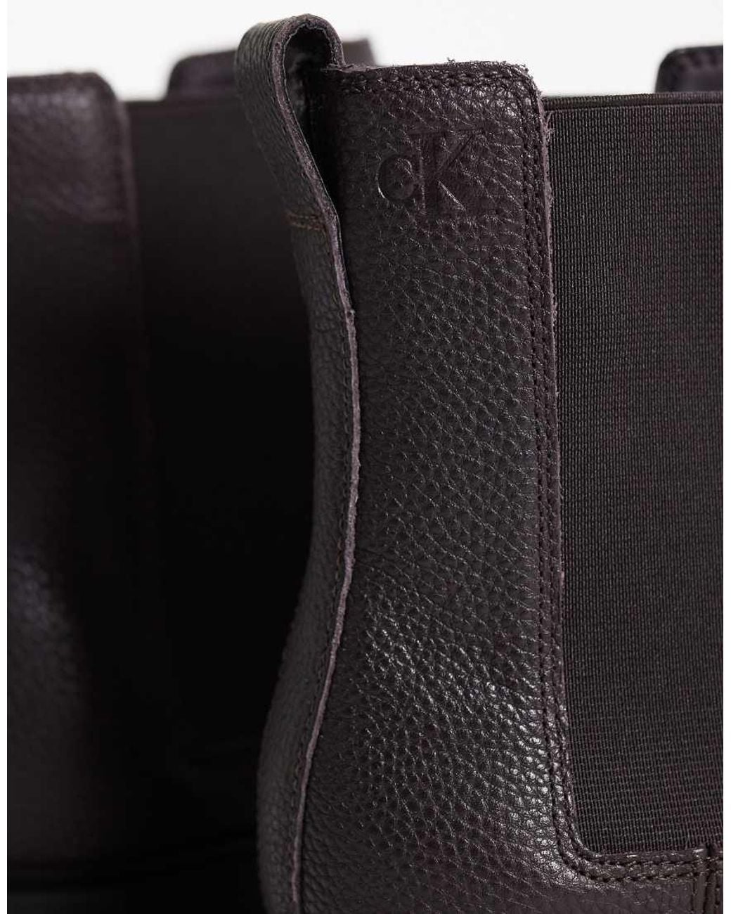 Calvin Klein Blue Leather Chunky Chelsea Boot
