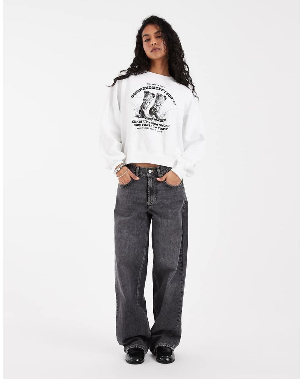 Levi's White Vintage Boxy Graphic Print Sweatshirt