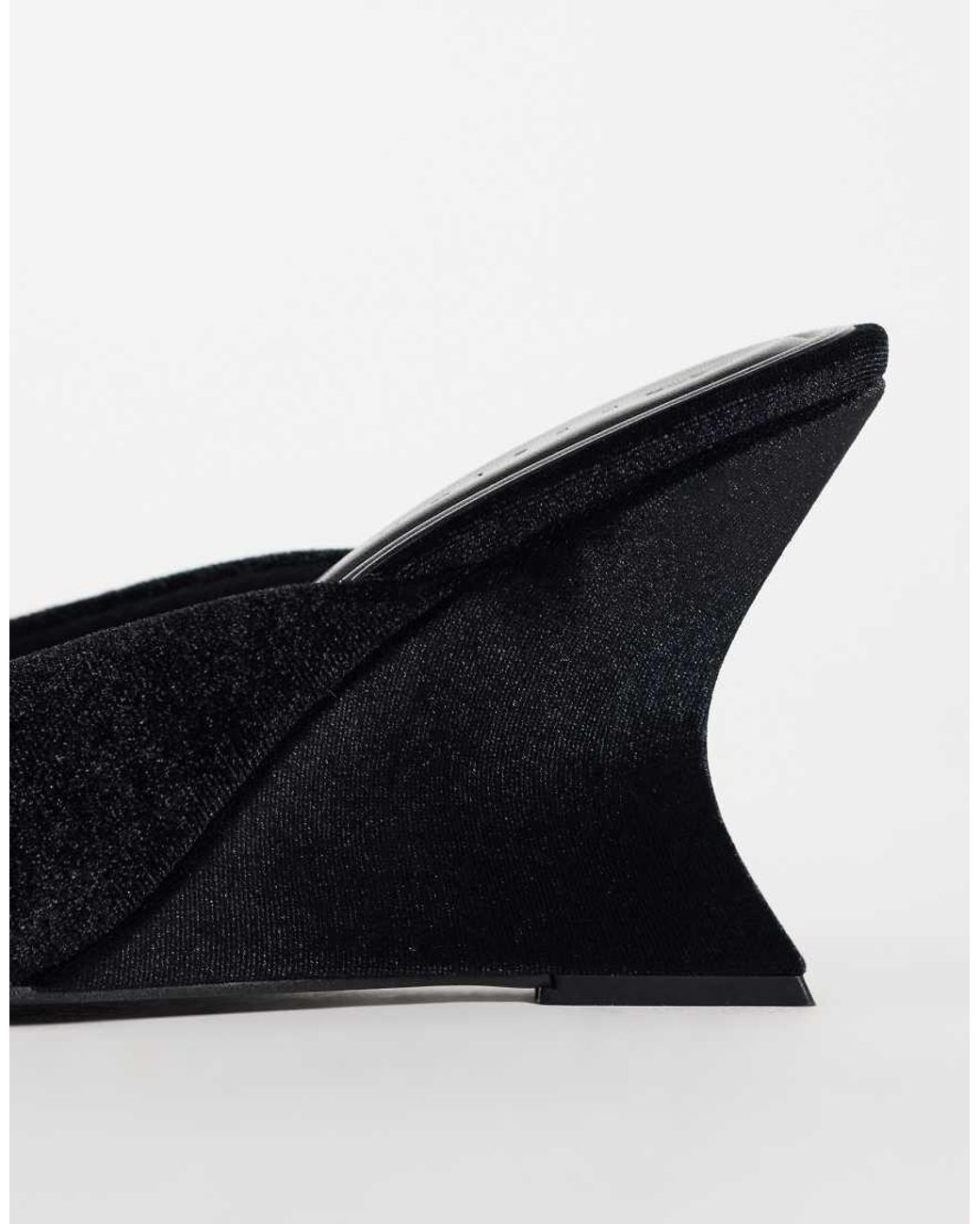 ASOS Black Navigate Peep Toe Wedges