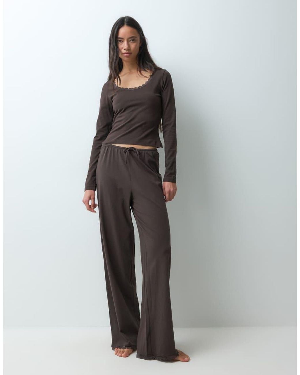 ONLY Gray Long Sleeve Lounge Top Co-Ord