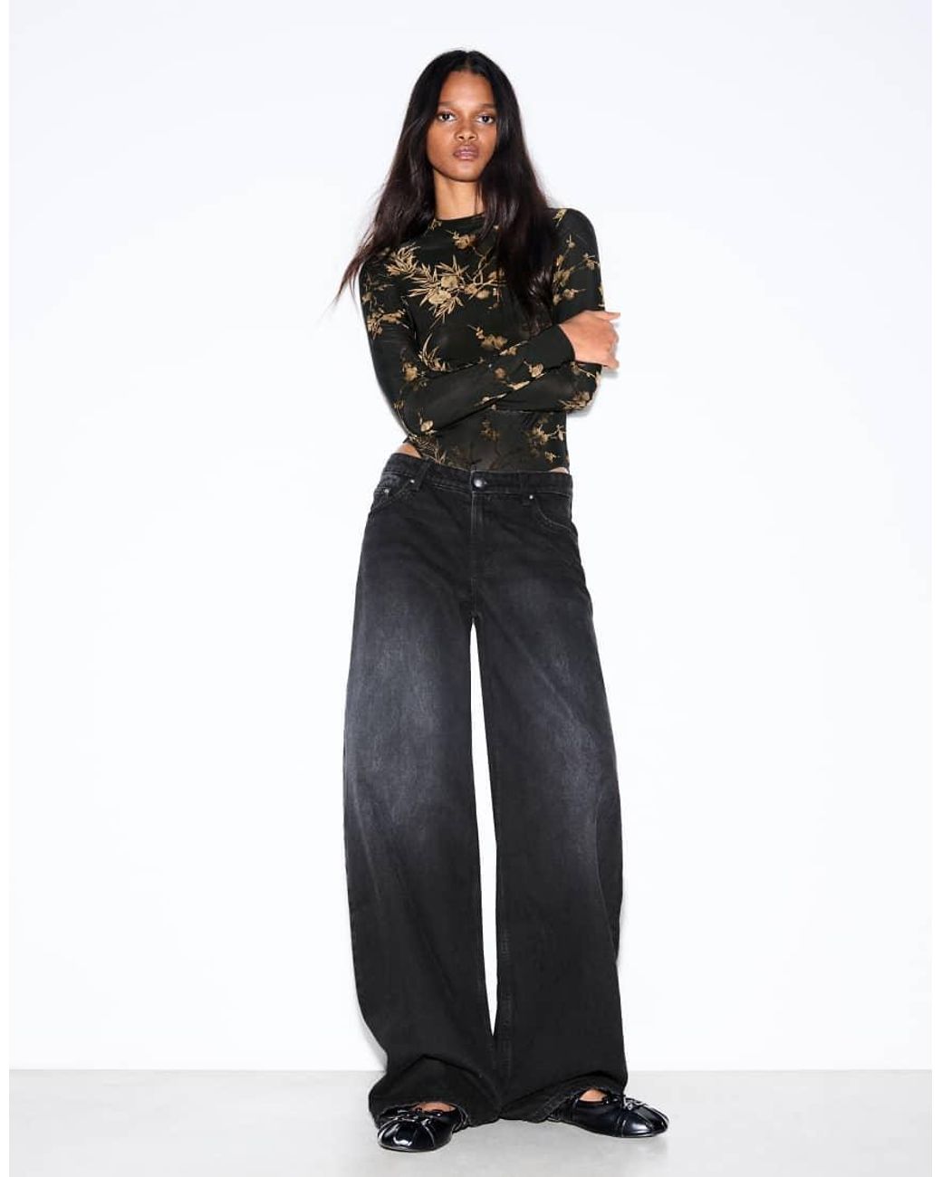 Bershka Black Long Sleeve Bodysuit