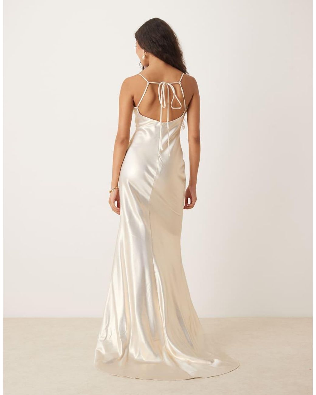True Decadence Natural Tie Back Midi Dress