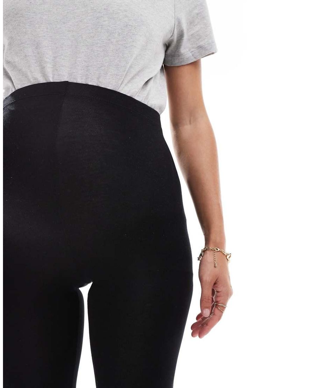ASOS Black Asos Design Maternity Over The Bump Basic Legging Short