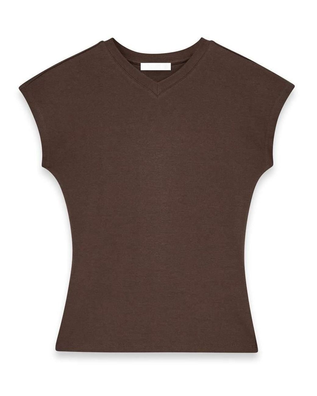 NA-KD Brown V-Neck Tee