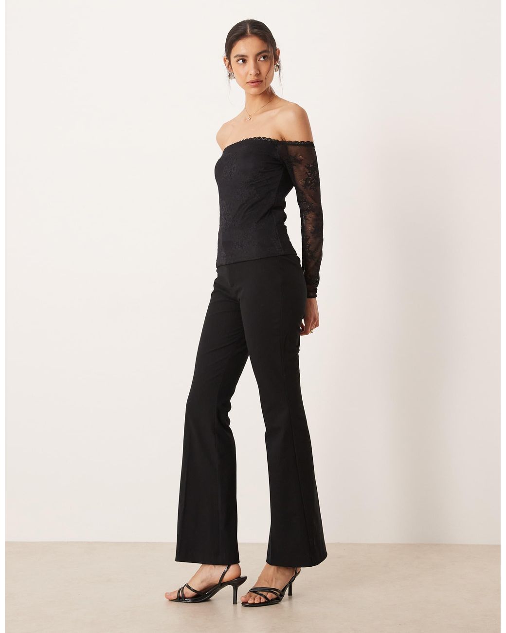 Abercrombie & Fitch Black – schulterfreies spitzenoberteil