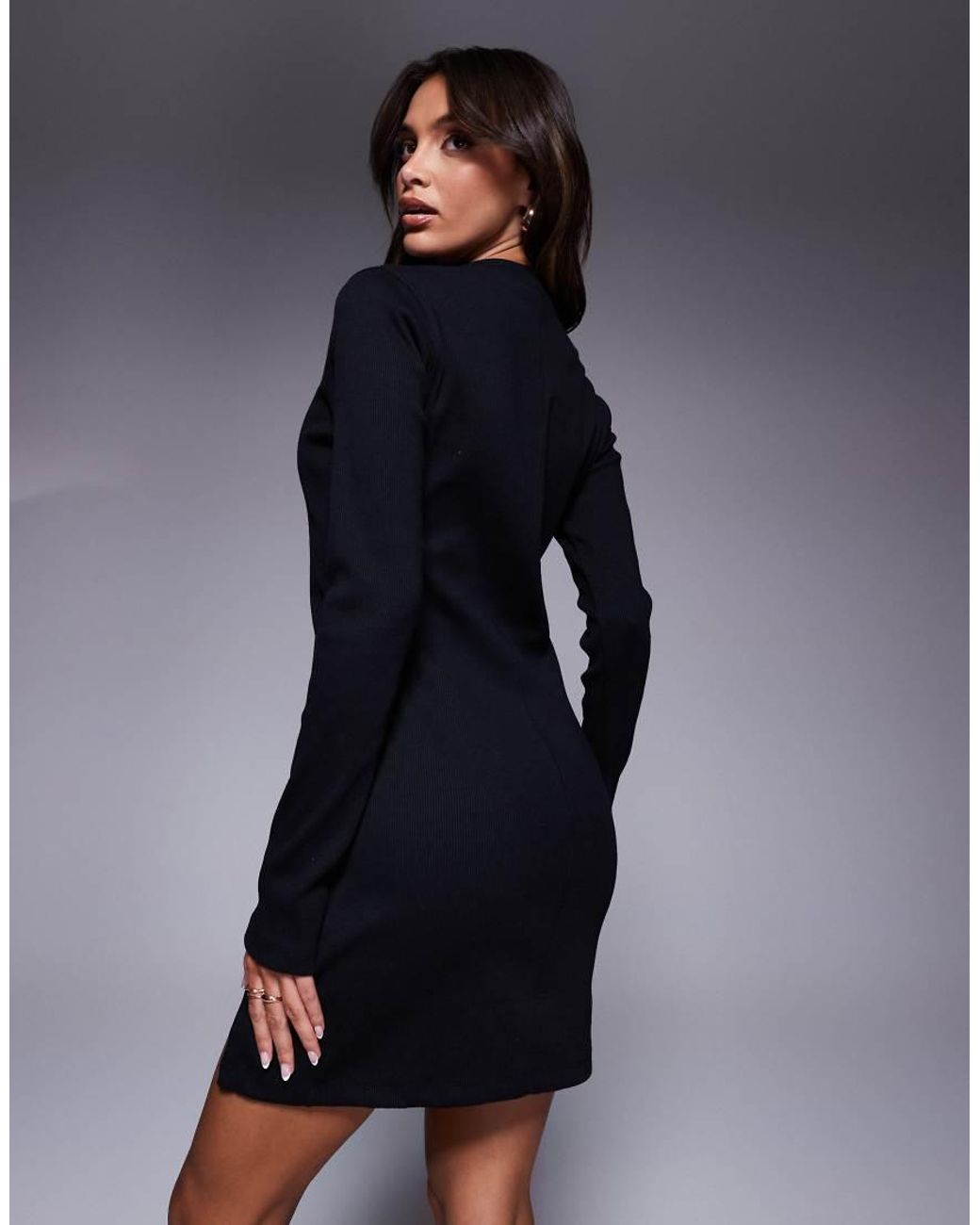 nike black long sleeve mini dress