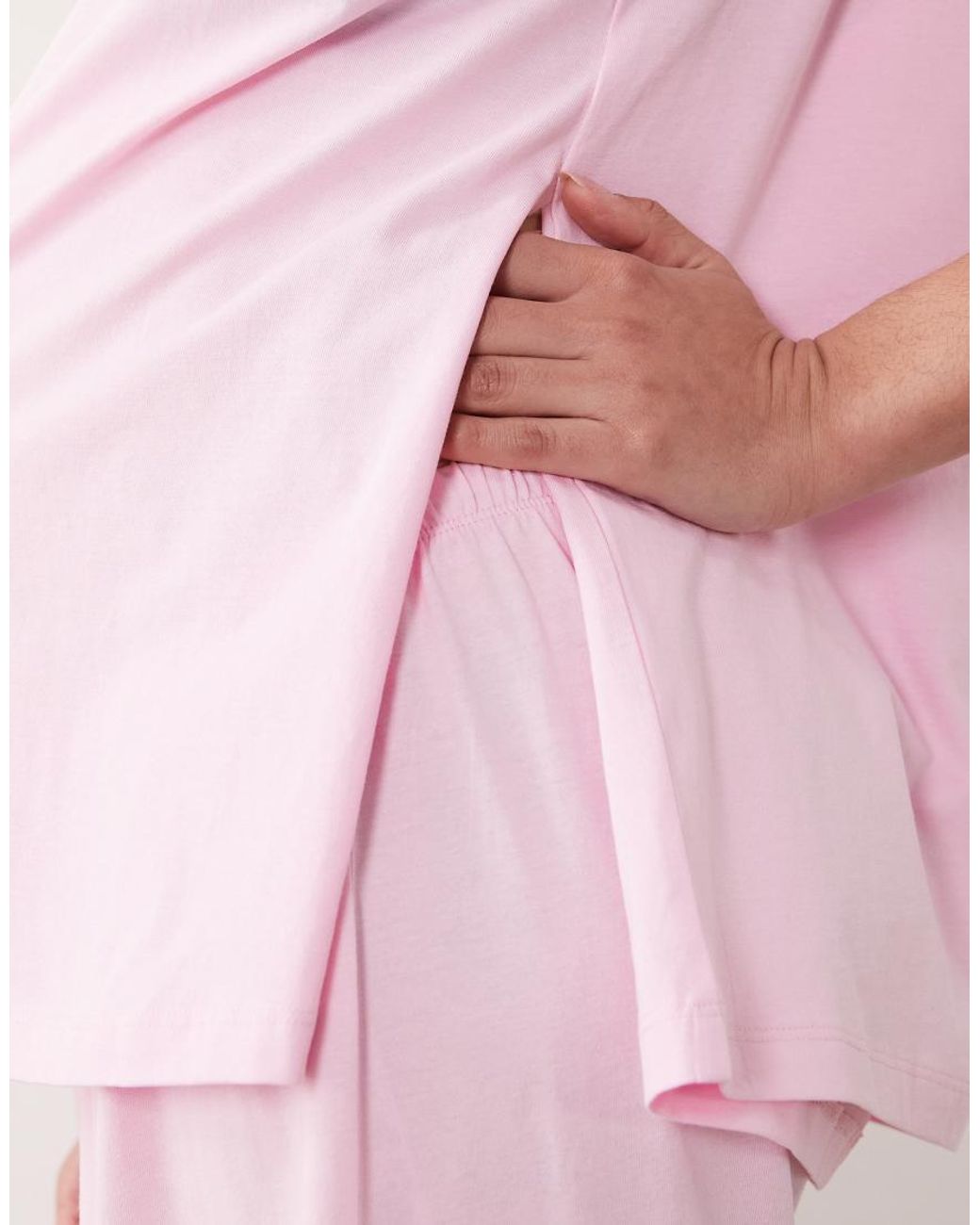 ASOS Pink Asos Design Maternity Mix & Match Cotton Oversized Pyjama Tee