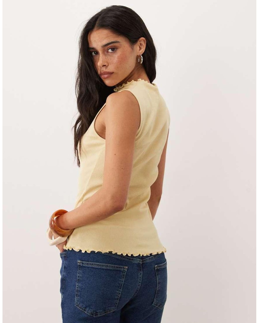 ARKET Blue Jersey Rib Tank Top