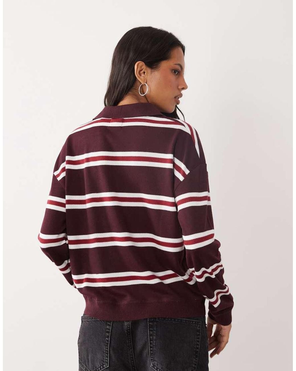 Brave Soul Brown Knit Polo Top