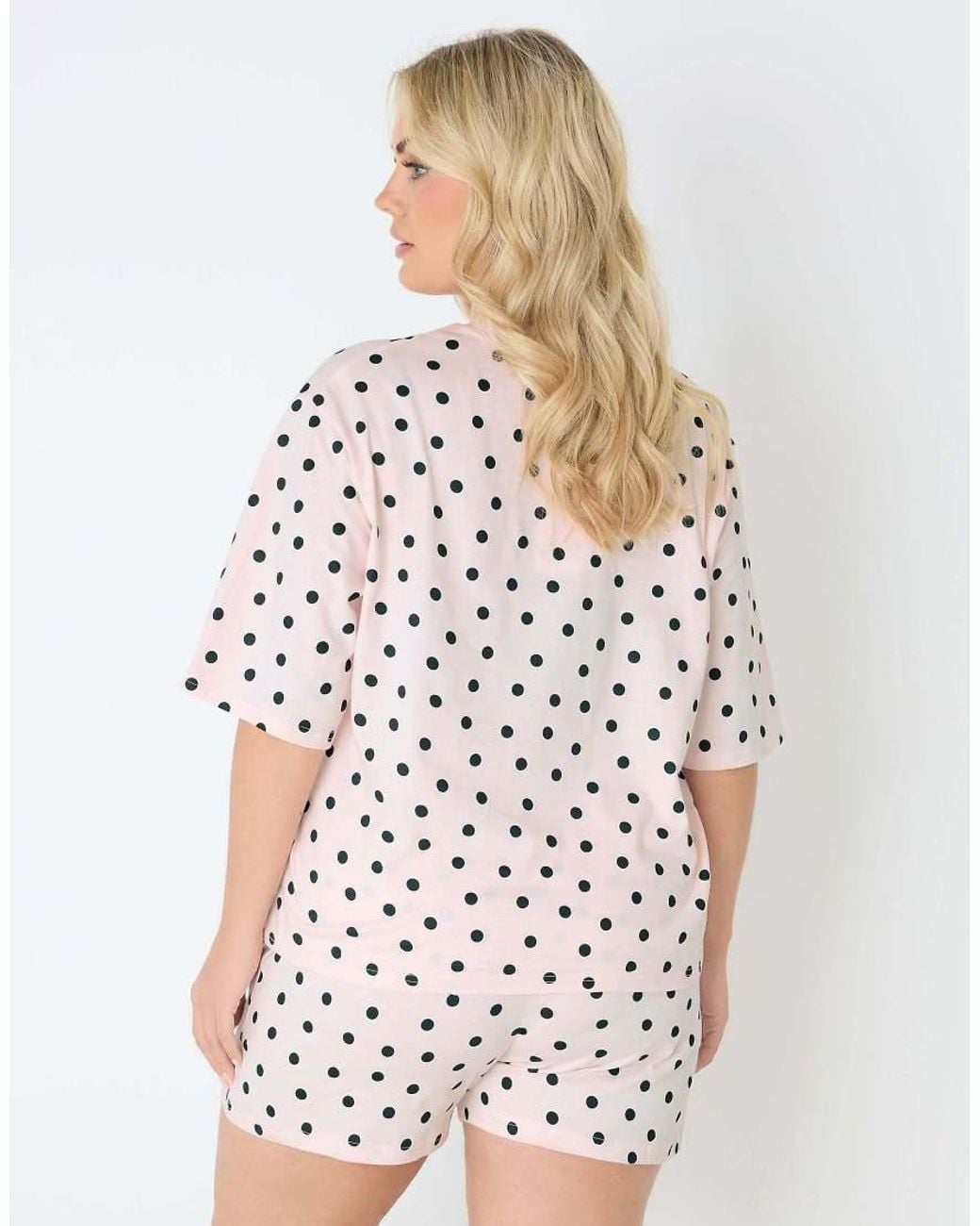Yours Clothing White Polka Dot Pyjama Shorts