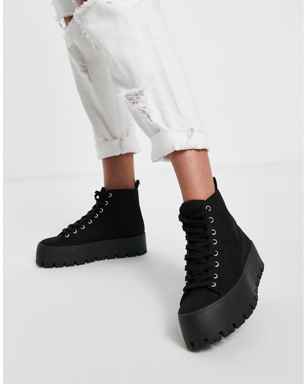 Zapatillas abotinadas negras ASOS de color Negro | Lyst